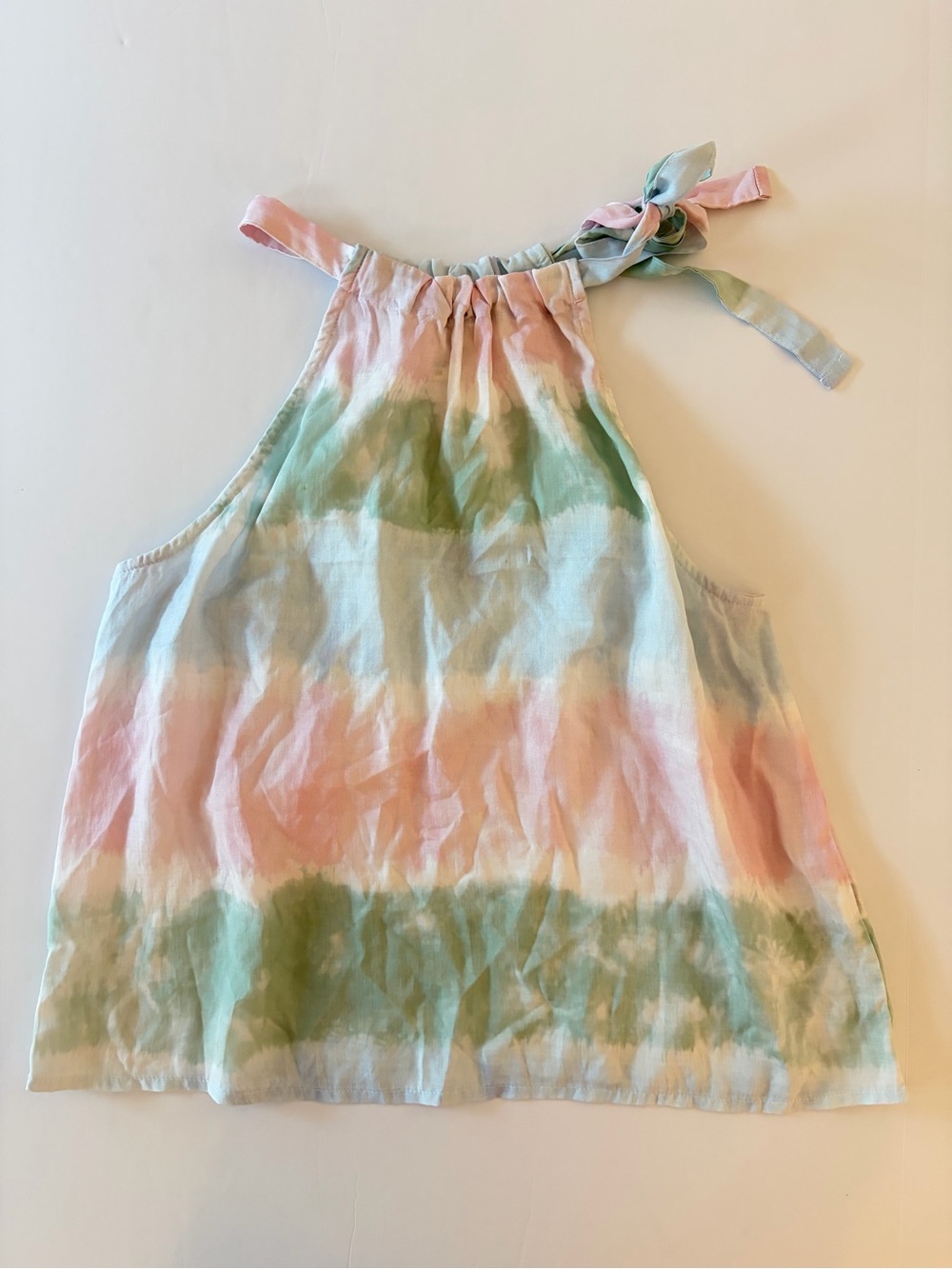 Anthropologie Cloth & Stone Women's Tie Neck Halter Tie Die Pastels Size Med NWT